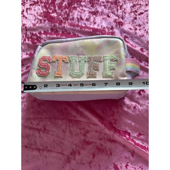 Purple Tie Dye Cosmetic Bag Glitter "Stuff" Cute Girly Makeup Toiletry - Picture 5 of 7